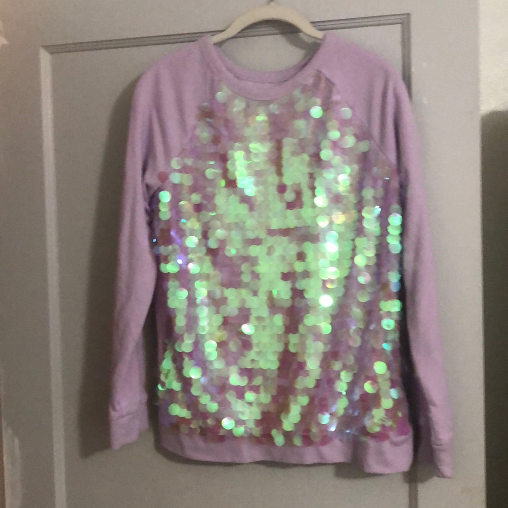 Sparkly mint/aqua C&J sweatshirt